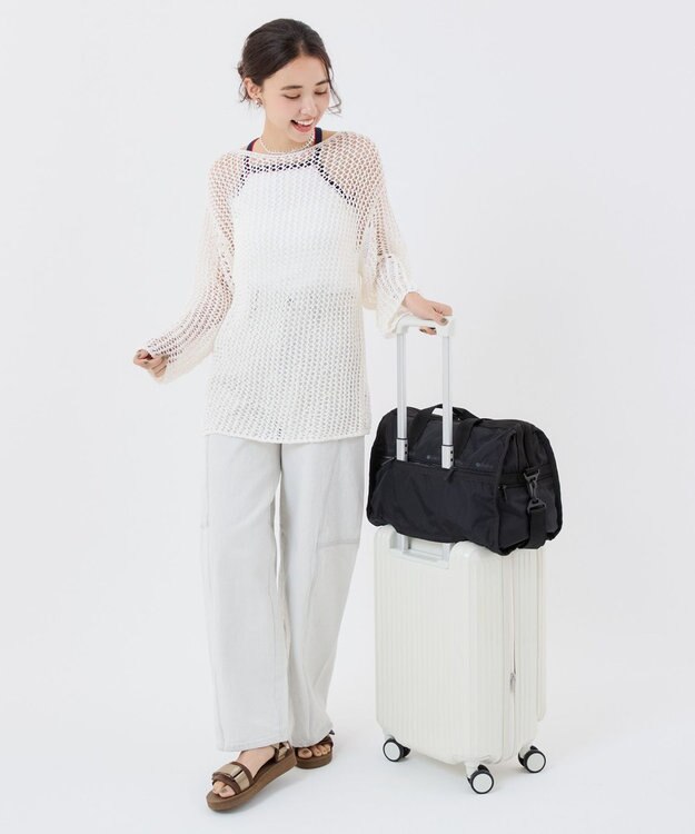 【極美品】レスポートサック デラックス ミディアム ウィークエンダー ドット DELUXE MED WEEKENDER 【日本限定】リサイクルドブラックJP