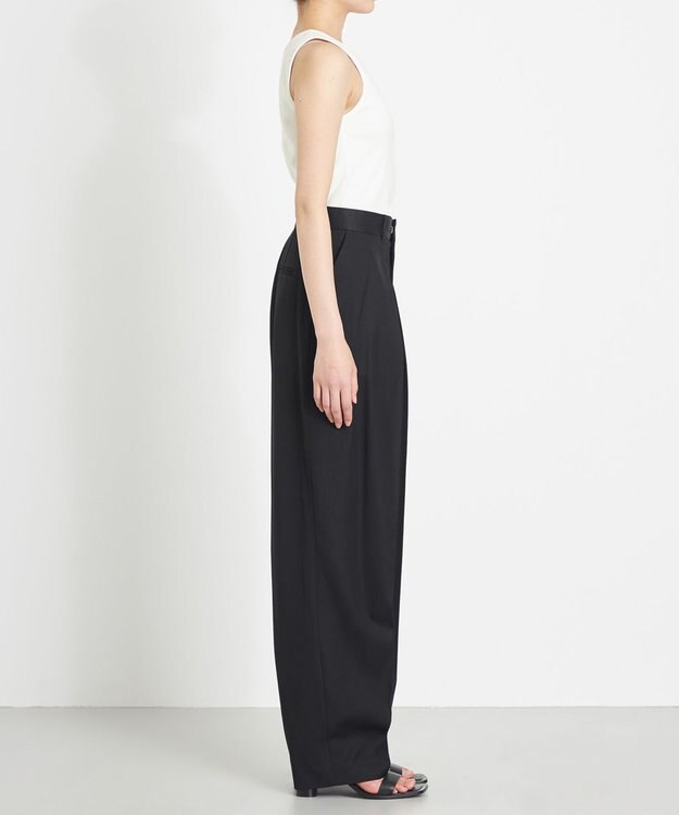 NAVE 【Nave　洗える】バルキーツイル   タックパンツ ブラック系