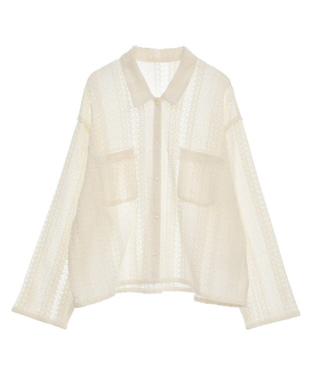 AMERICAN HOLIC Ｗポケットレースシャツ Off White