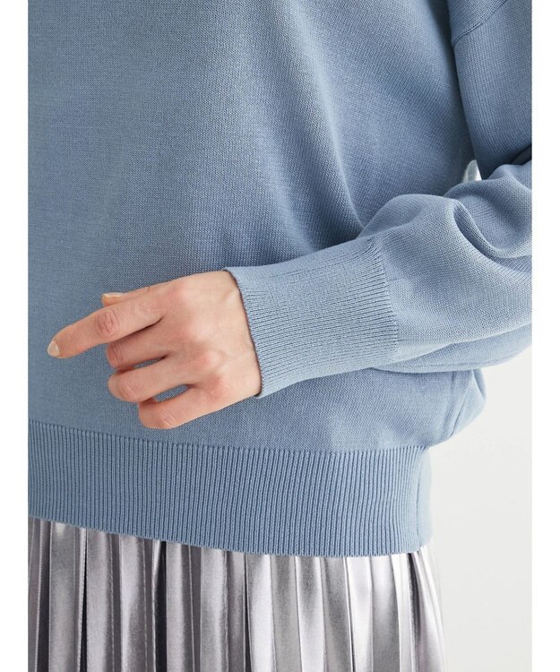 Green Parks さがら刺繍入りニットプルオーバー Sax