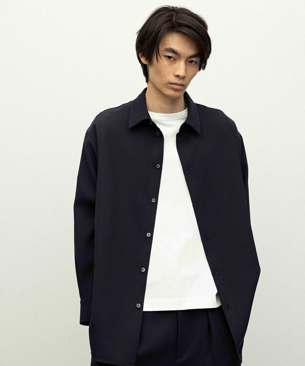 NAVE 【ReNAVE】ウォッシャブルツイル シャツ ネイビー系