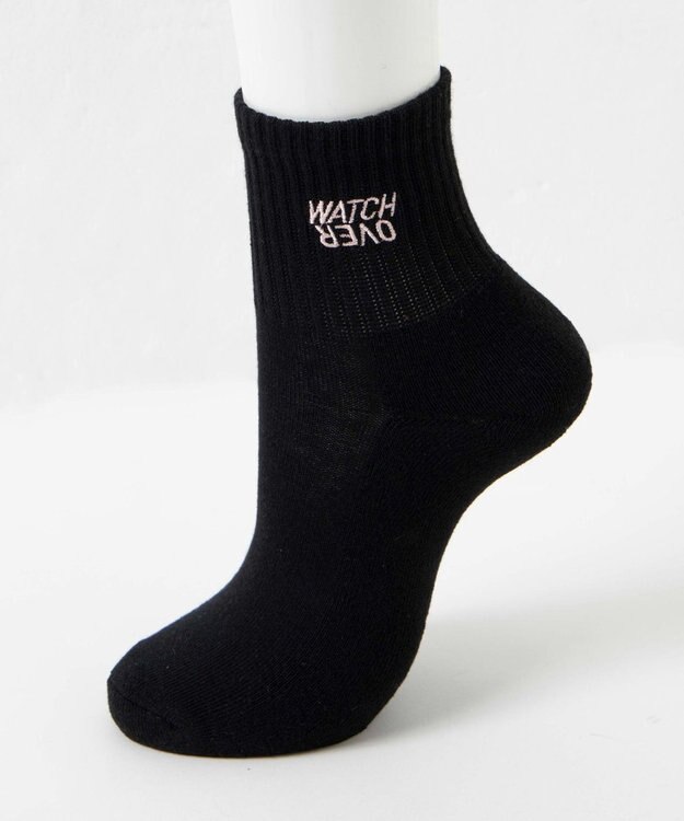WEGO デザインロゴ刺繍アンクル底パイルソックス 柄1