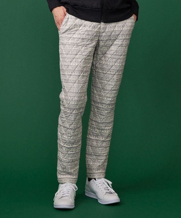 23区GOLF 【MEN】ノルディック柄 キルティング パンツ ライトグレー系5
