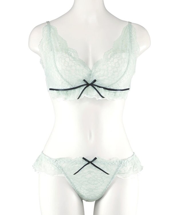 San-ai Resort（三愛水着楽園） レーシーバイカラーノンワイヤーブラセット 【northerly】 ミント