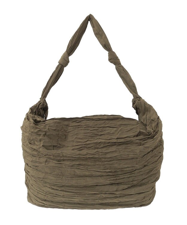 Green Parks ・ＱＵＯＮ　ワイドプリーツショルダーバッグ Khaki
