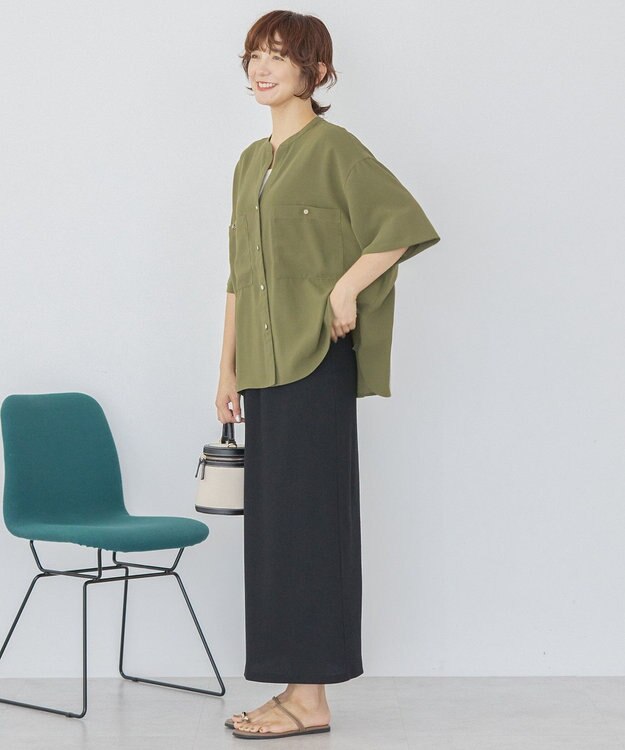 AMERICAN HOLIC 【WEB限定】ミリタリーWポケットスキッパーシャツ Khaki