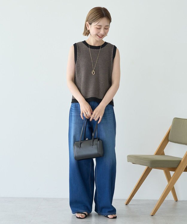 AMERICAN HOLIC ジャガードニットベスト Black