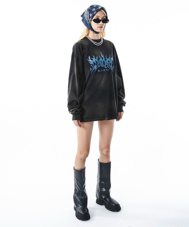 WEGO 【ユニセックス着用ITEM】フレイムグラフィックBIGT（LS） ブラック