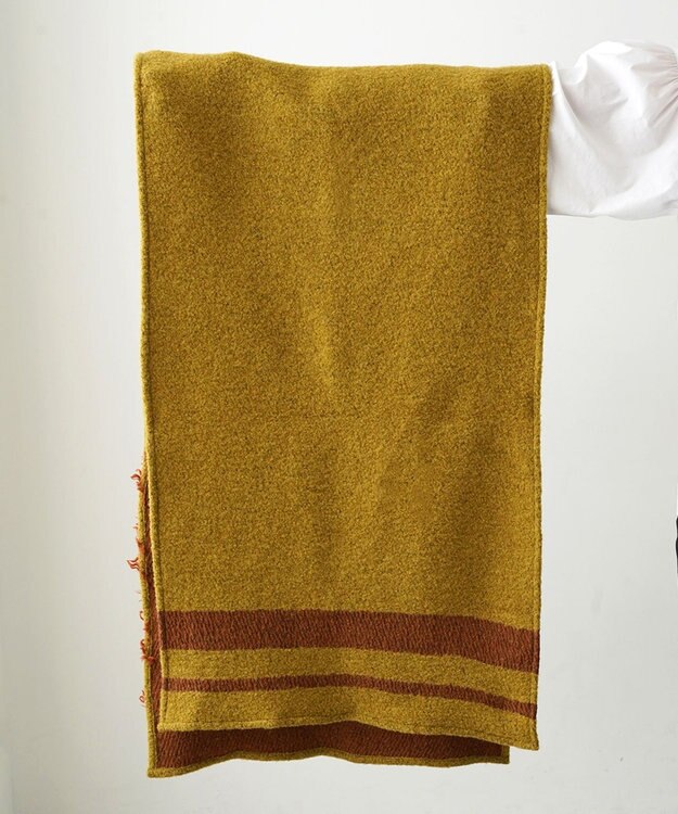 POLS ジャガード織 ウールカットジャガード　ストール イエロー