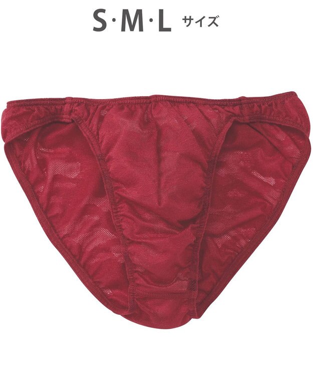 WACOAL MEN ブリーフ  【レースブリーフ】 フロント立体設計 通気性  前閉じ 下着 メンズ  GF2441 /ブロス バイ ワコールメン ワイン