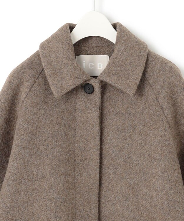 ICB ライトシャギーボンディング ステンカラーコート キャメル系