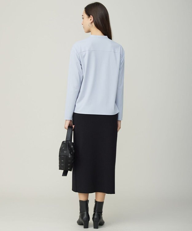 ICB L 【先行予約】コットンポリエステルスムース ニットスカート ブラック