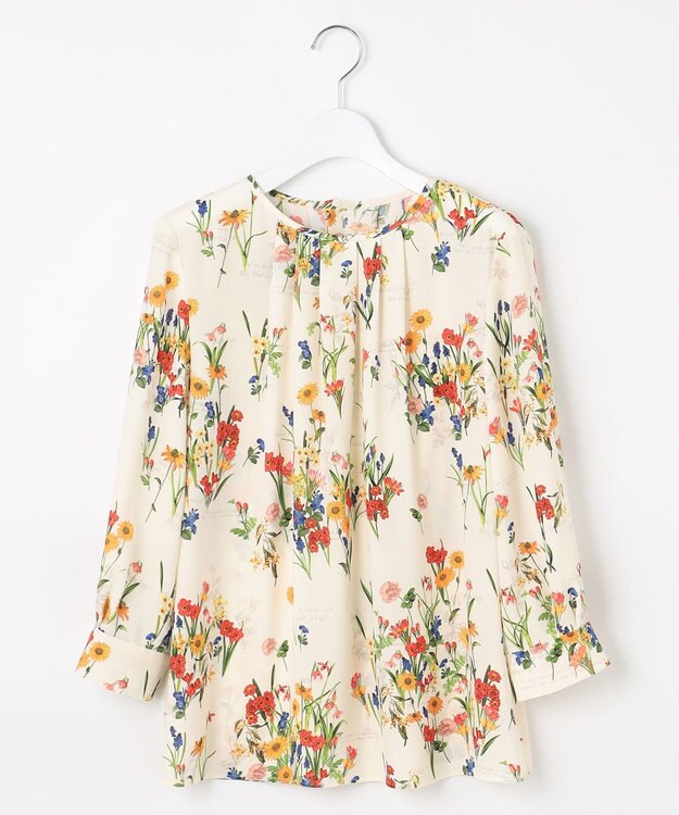 自由区 【洗える】フラワーガーデンプリント ブラウス マルチ