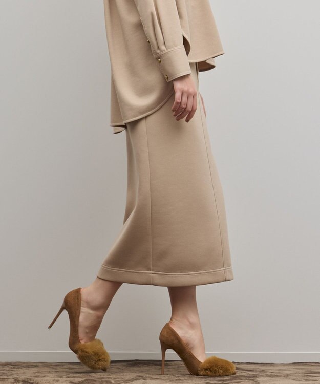 GRACE CONTINENTAL ジャージタイトスカート ベージュ