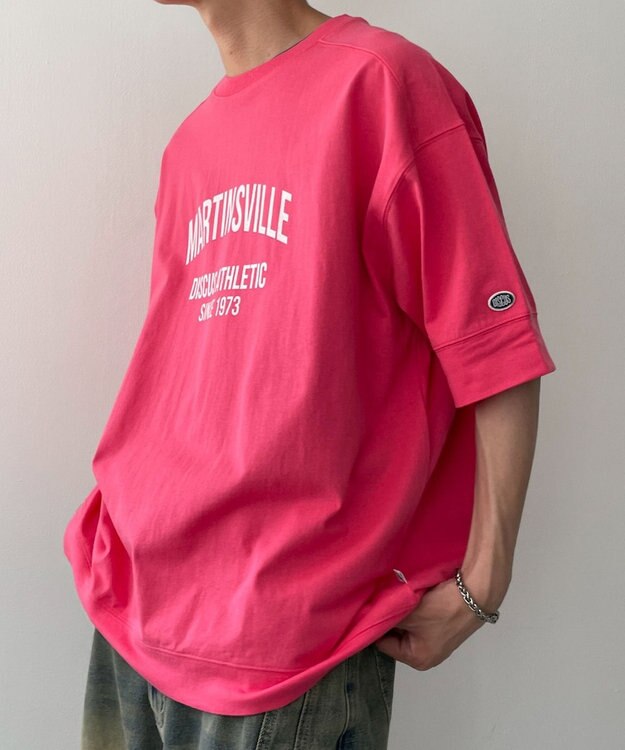 WEGO 【綿100%/MLサイズ展開】DISCUS　ルーズカレッ１００％ レッド