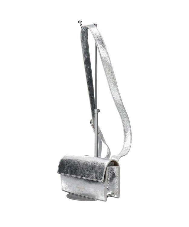 INTER-CHAUSSURES 【Christian Villa】メタリックレザーミニショルダーバッグ シルバー