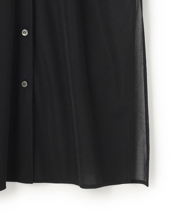 uncrave トリコットシフォン ロングシャツ ブラック