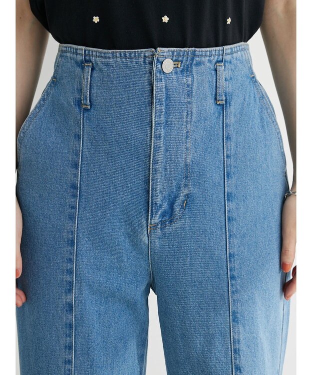 Green Parks ・ＥＬＥＮＣＡＲＥ　ＤＵＥ　バックスリットデニムパンツ Light Indigo
