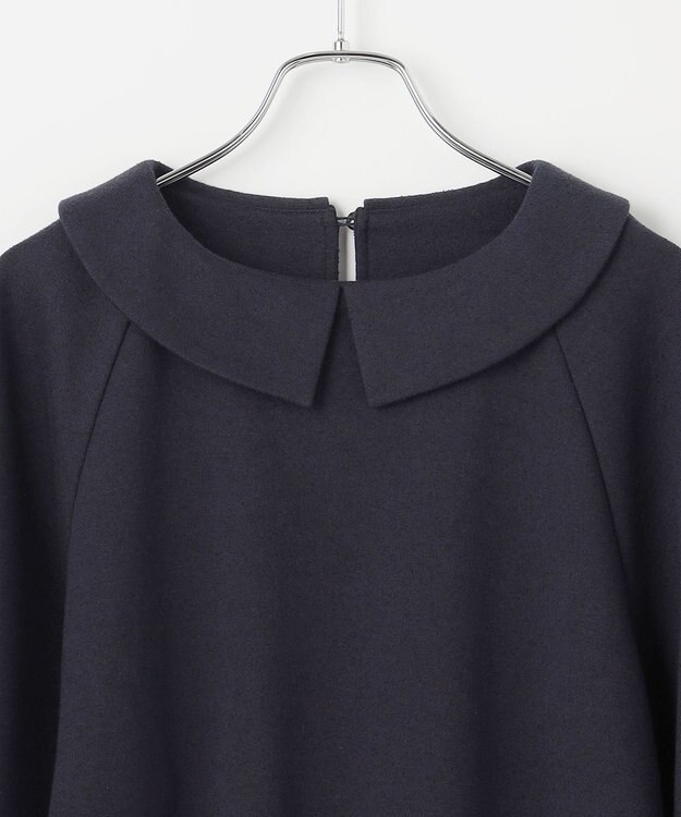 #Newans 【セレモニーにも/洗濯機可】ランタンスリーブブラウス ネイビー