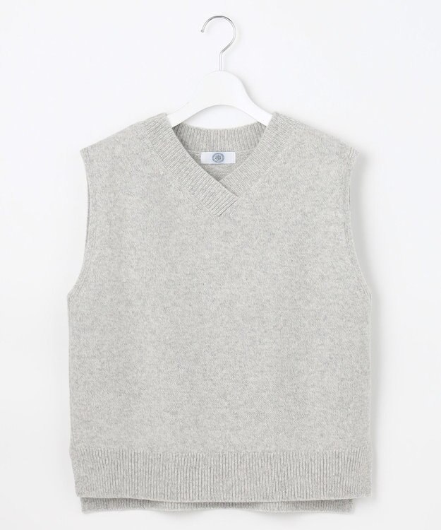 J.PRESS LADIES L 【洗える】MIX COLORED ニット ベスト ライトグレー系