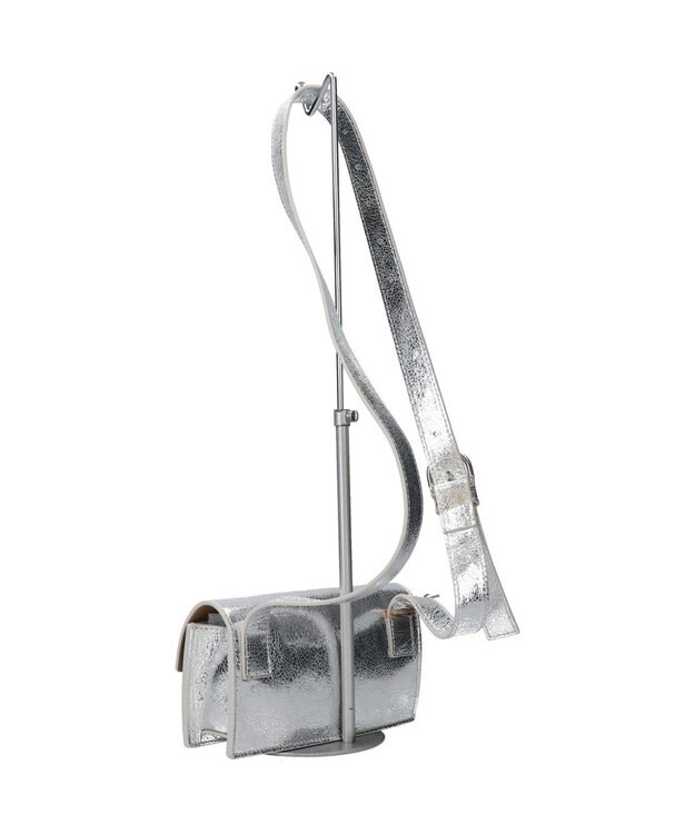 INTER-CHAUSSURES 【Christian Villa】メタリックレザーミニショルダーバッグ シルバー