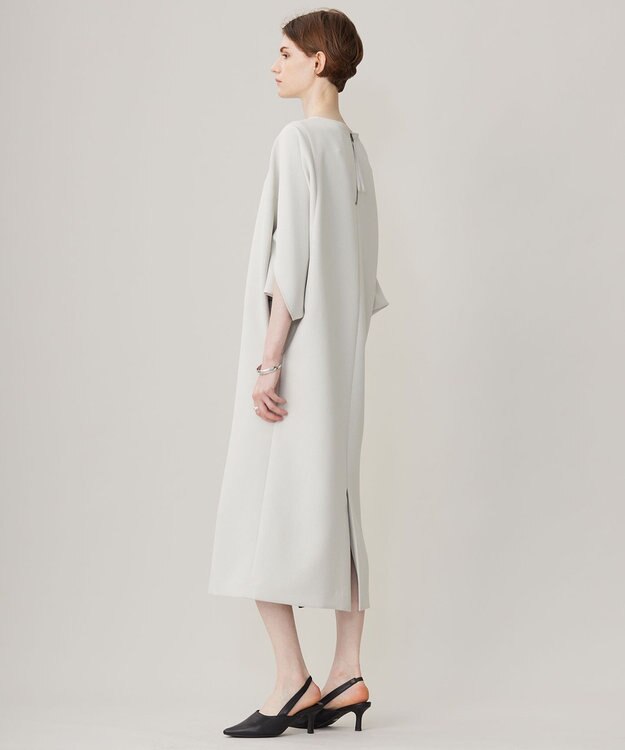 ICB L 【洗える】 ダブルフェイスクレープ ドルマンスリーブワンピース トープ系（裏面ブラック）