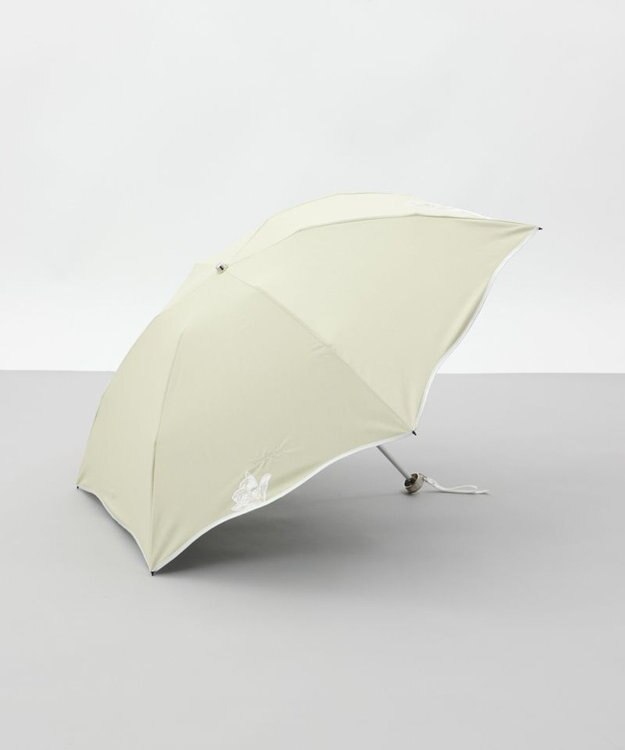 AURORA 【 NINA RICCI（ニナリッチ）】アップリケ刺しゅう/パイピング晴雨兼用傘（折りたたみ傘） マスタード