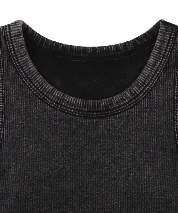 WEGO 【カップ付きインナー】ヴィンテージウォッシュカップインアメスリタンク スミクロ