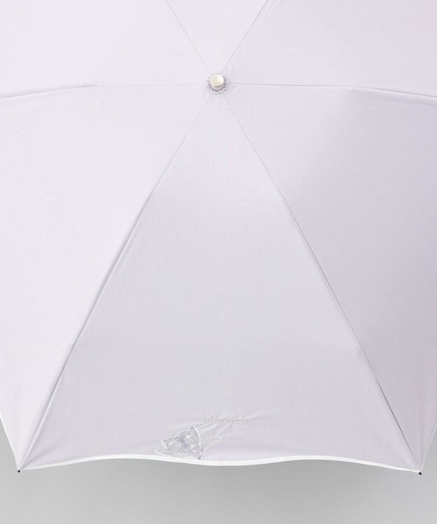 AURORA 【 NINA RICCI（ニナリッチ）】アップリケ刺しゅう/パイピング晴雨兼用傘（折りたたみ傘） ペールパープル