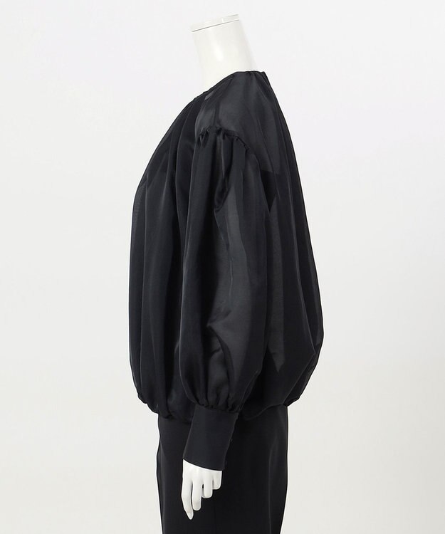 23区 【エステータ】シルクコットンオーガンジー ブラウス ブラック系