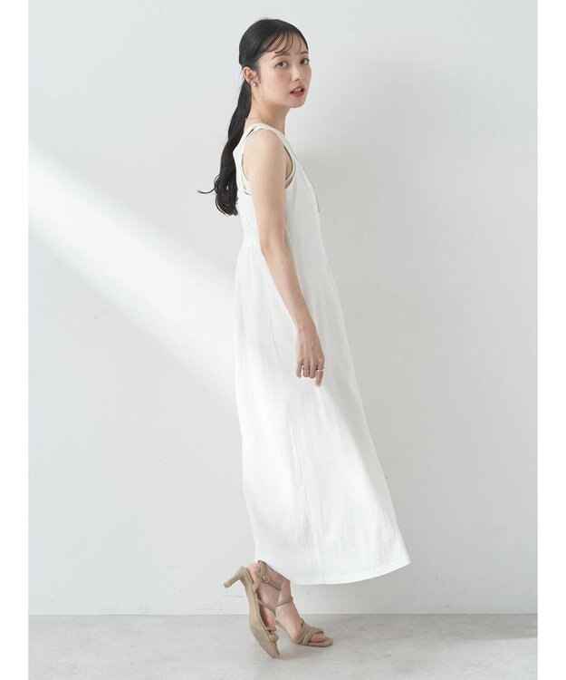 earth music&ecology チェックキャミワンピース White