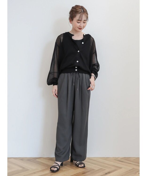 AMERICAN HOLIC 接触冷感２ＷＡＹシアーニットカーディガン Black