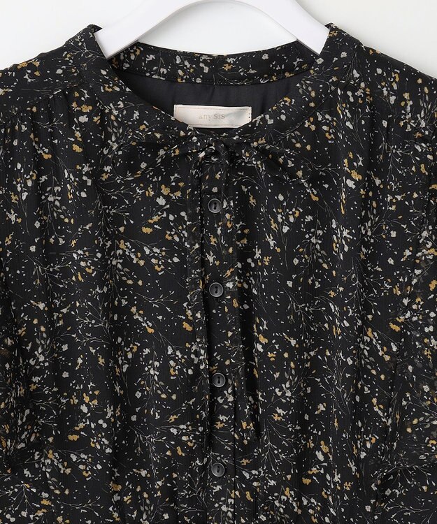 ANY SIS S 【洗える】ミニフラワープリント ワンピース ブラック系