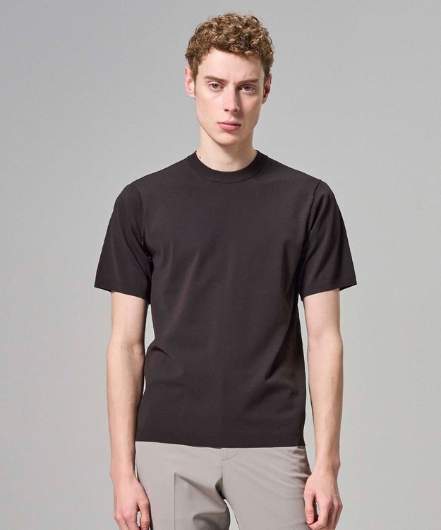 JOSEPH HOMME 【新色追加】リュクスレーヨン　クルーネック半袖ニット ダークブラウン系