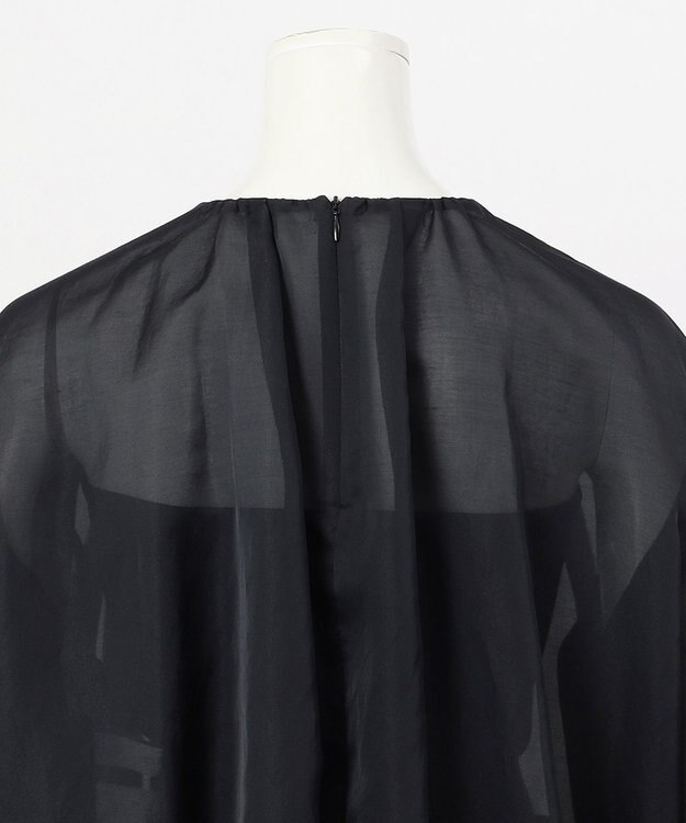 23区 【エステータ】シルクコットンオーガンジー ブラウス ブラック系