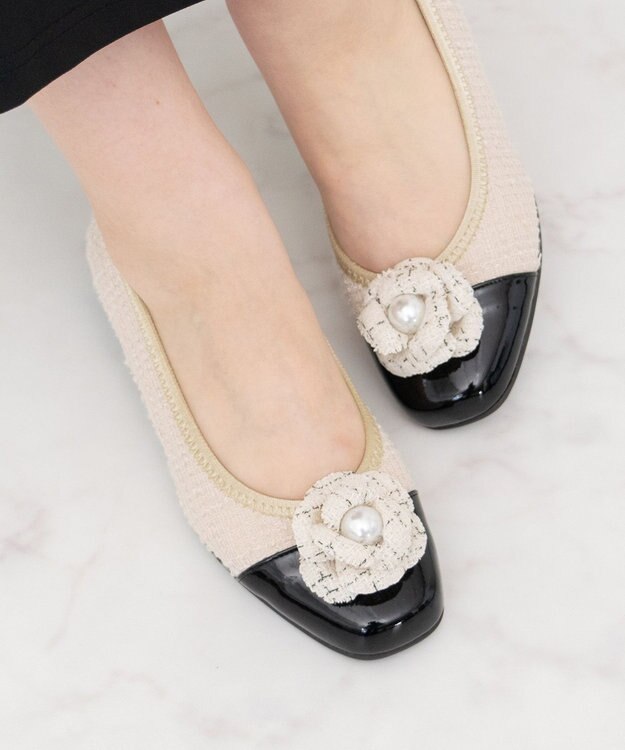 Bridget Birkin ＜3E＞【Bridget Birkin Walk】フラワーパールウォーキングパンプス ベージュ