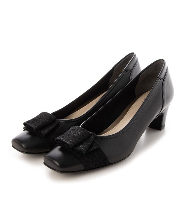 Riz raffinee <Riz raffinee>ドレープデザインモチーフパンプス ブラック