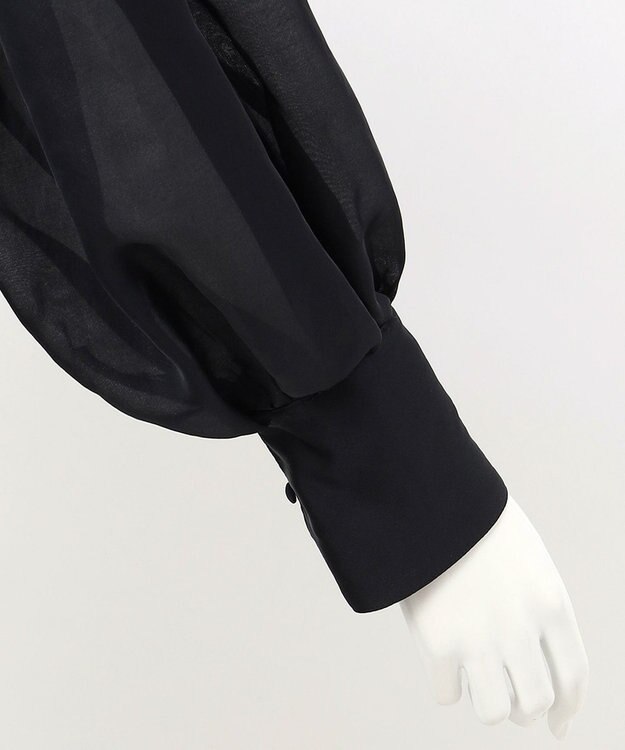 23区 【エステータ】シルクコットンオーガンジー ブラウス ブラック系