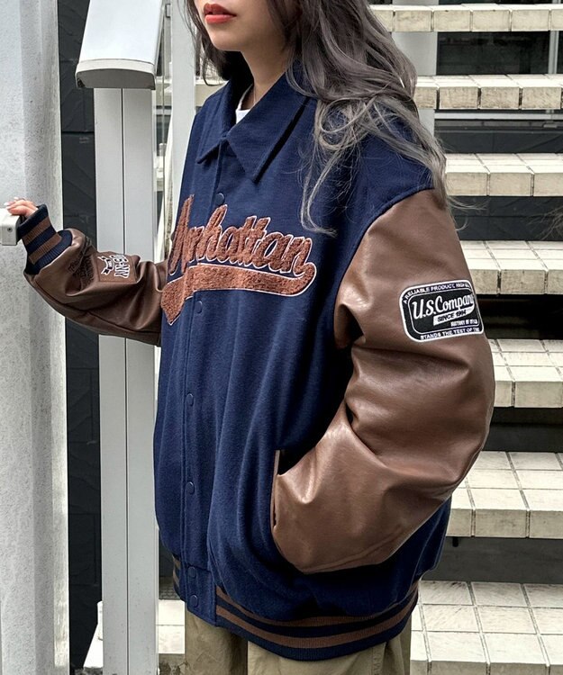 WEGO メルトンワッペンスタジャン ネイビー