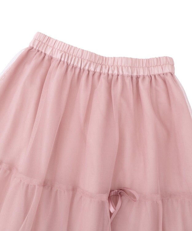 earth music&ecology リボンチュールティアードスカート Pink