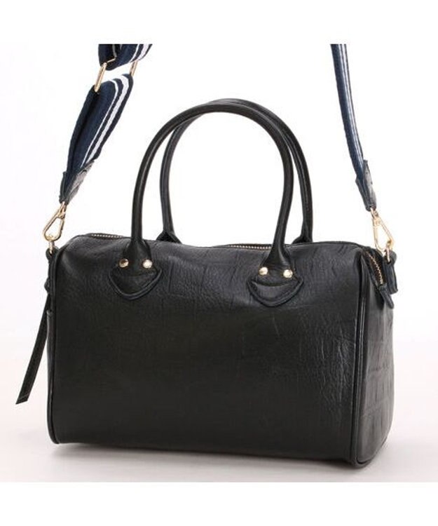 UNBILLION perche / 牛革オイル2wayテープショルダーS クロコブラック