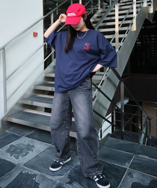 WEGO 【接触冷感/吸水速乾/ユニセックス着用ITEM/SMLサイズ展開】別注BENDAVISクールタッチワンポイントT（SS） ネイビー