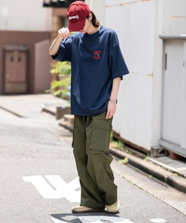 WEGO 【接触冷感/吸水速乾/ユニセックス着用ITEM/SMLサイズ展開】別注BENDAVISクールタッチワンポイントT（SS） ネイビー