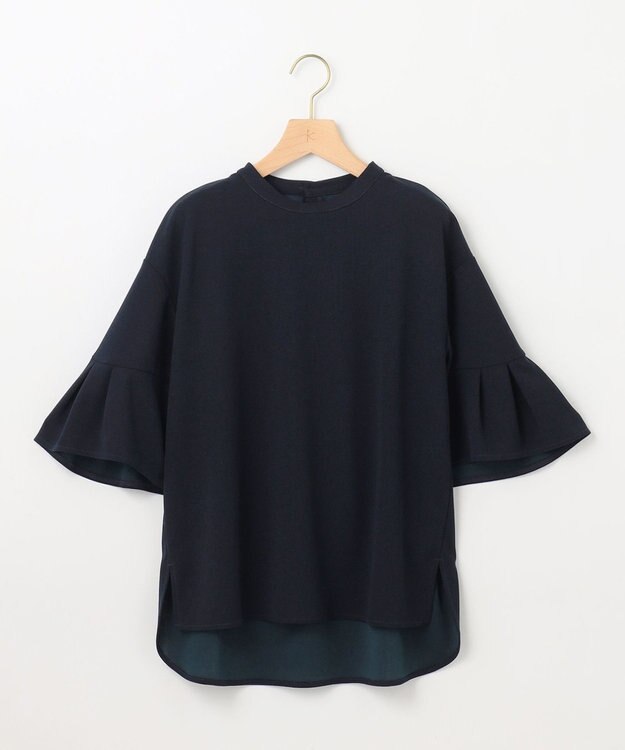 組曲 【UVケア・接触冷感】ライトアムンゼンジャージー袖フレア トップス ネイビー系