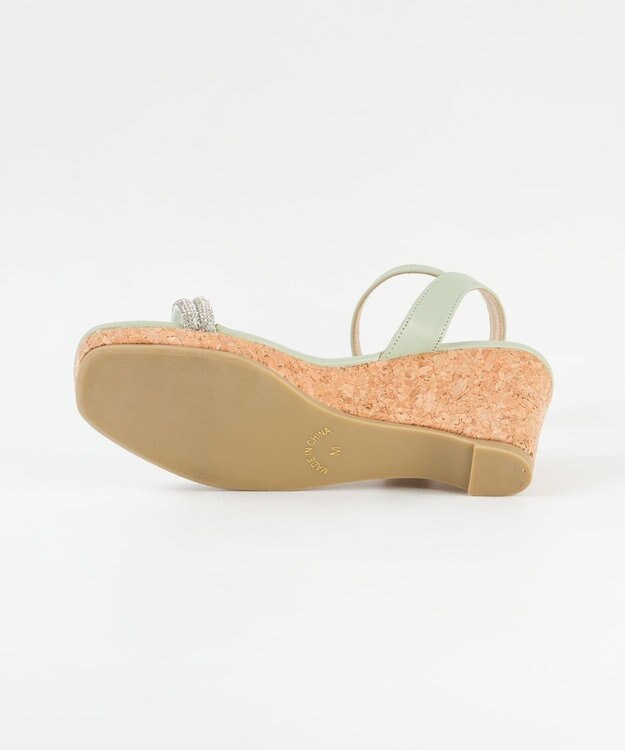 BONTRE 【pied du lapan/ピエドラパン】ビジューベルトウエッジサンダル/50756ZI ライトグリーン