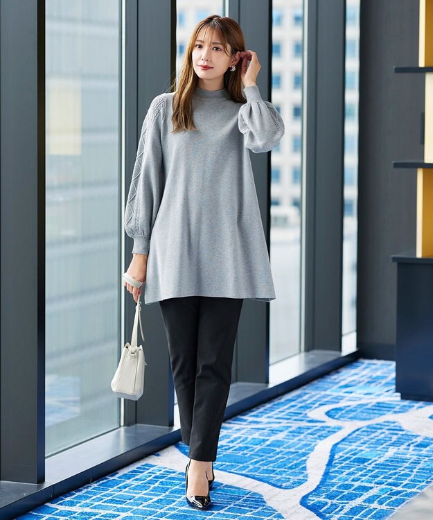 Tiaclasse 【安田美沙子さん着用・新色追加・日本製】すふれ起毛ストレートパンツ ブラック