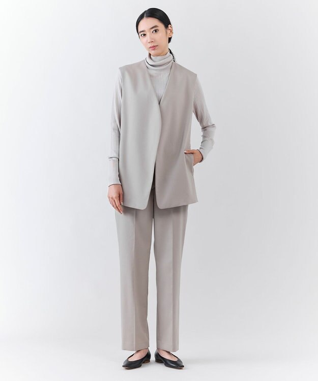 23区 【エステータ】ライトダブルクロス ジレ グレージュ