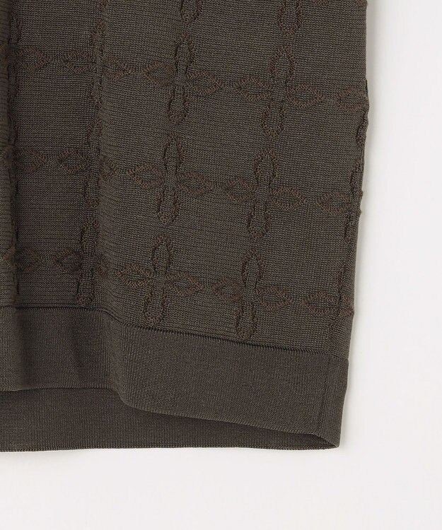 自由区 ジオメトリックアセテート プルオーバー ブラウン