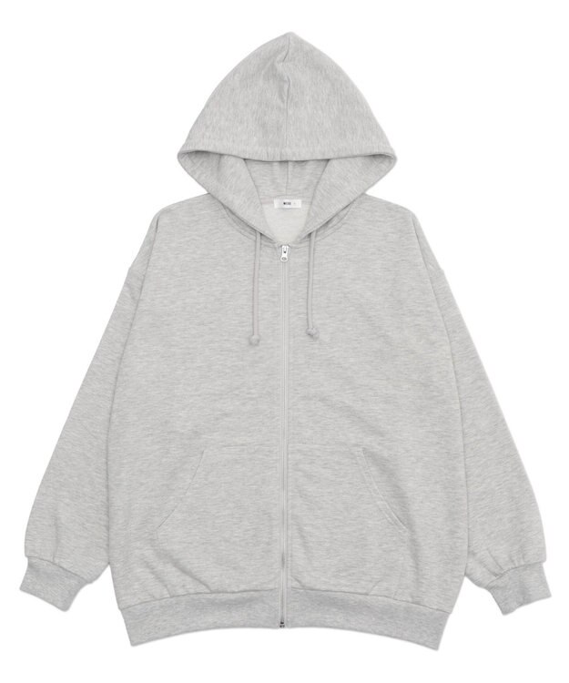 WEGO 【SCHOOLITEM】ルーズフィットZIPパーカー 杢グレー