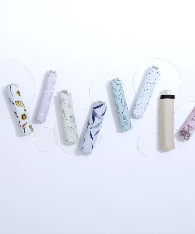 MOONBAT Fuwacool(フワクール) フワクールホワイト 晴雨兼用日傘 折りたたみ傘 ランダムドット 軽量 一級遮光／遮熱／UV ライトグレー